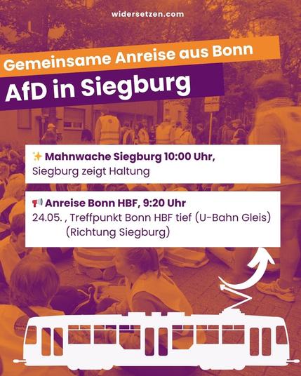 Gemeinsame Anreise -  Mahnwache Siegburg