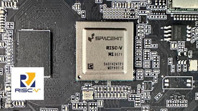 A screenshot of RISC-V chip on a motherboard.