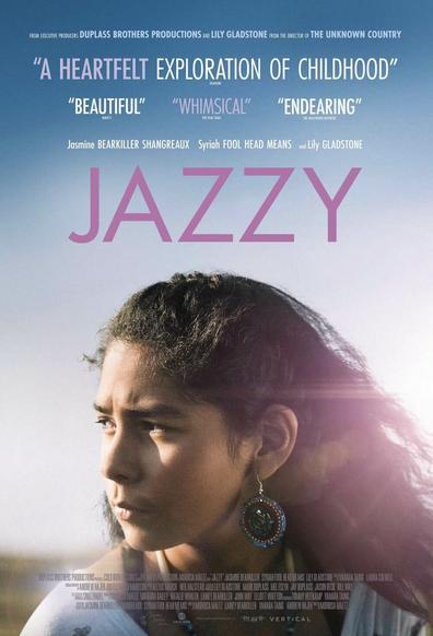 The poster for Jazzy shows Jasmine Bearkiller Shangreaux looking to her right. She is about 12 and has long dark hair blowing in the wind.