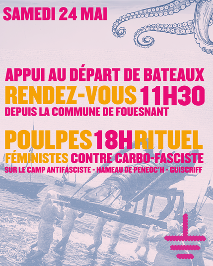 Appui au départ des bateaux, rdv 11h30 demain matin à Fouesnant !
