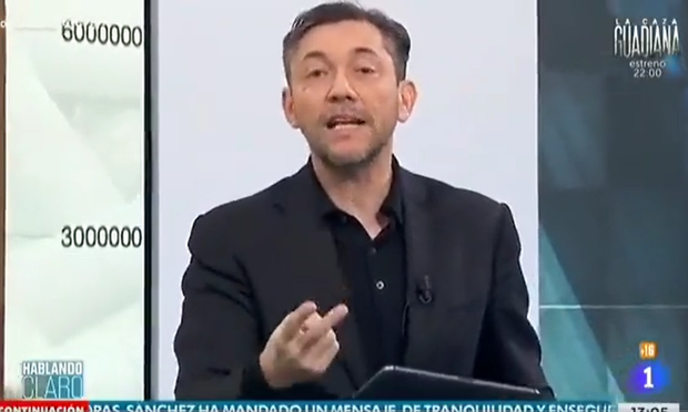 Javier Ruiz, en una intervención en TVE. (TVE)