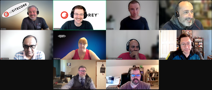 Screenshot of attendees on the May 23, 2025 #SitecoreLunch call.