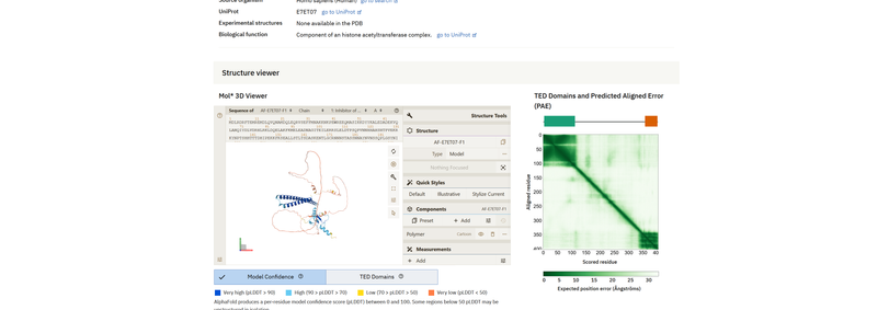 small protein structure box on left of big web page