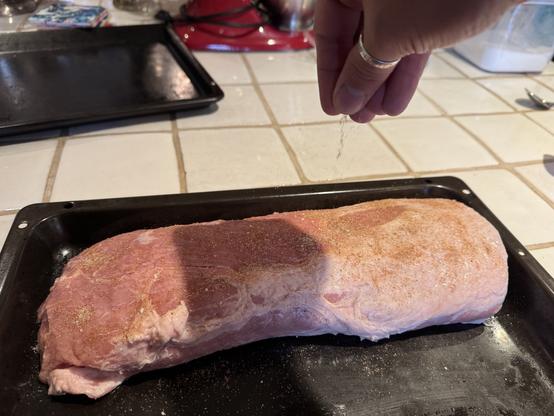 Attempting channeling salt bae as I season to taste.