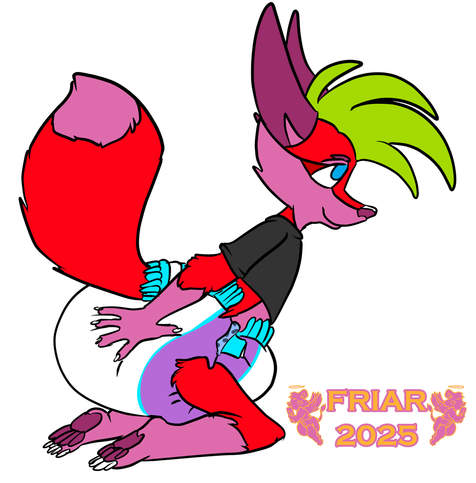 Berry squishing his large diaper
