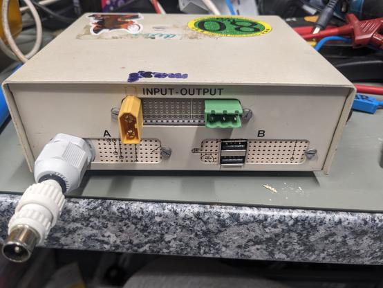 Rear of the device, showing various connectors