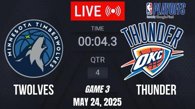 LIVE: Thunder vs Timberwolves Game 3 | 2025 NBA Western Conference Finals 🔥 May 24 2025 | 2K25