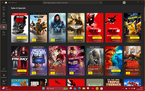 A #Selection of #DiscountedMovies available via the #MicrosoftStore...