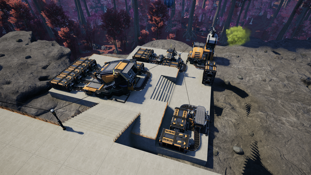 My “automated manual crafting” setup with three different machines fully overclocked and slooped.