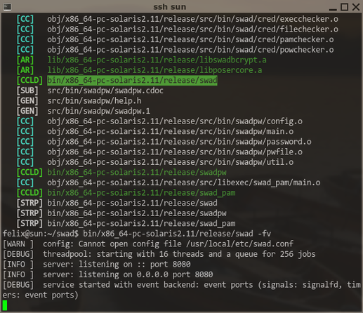 Quick smoke-test of swad-0.11 on OpenIndiana