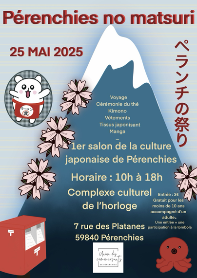 Affiche pour marché japonais à Pérenchies le 25 mai