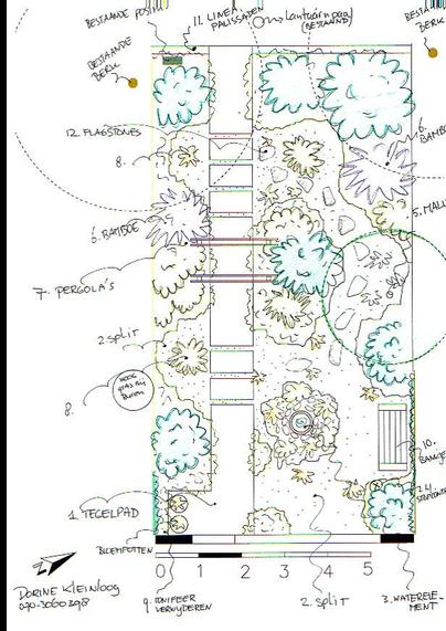 A map, made on the computer, but then colored by hand. Also details written by hand. In Dutch.