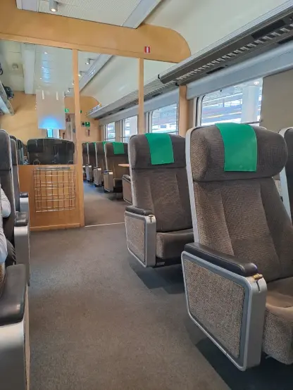 Photograph (colour): Interior of a train