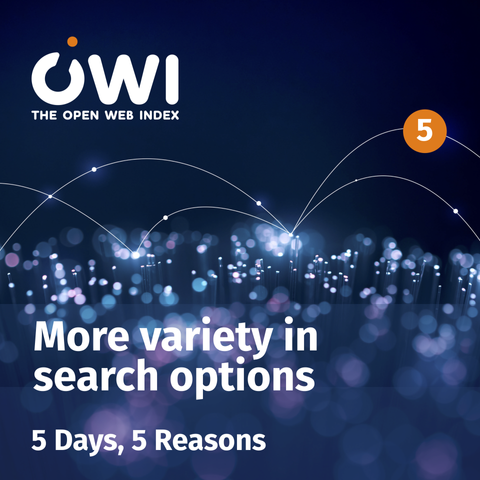 5 Days, 5 Reasons for the OWI.
R 5: More Variety in Search Options