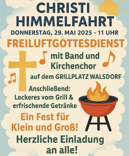 Flyer zum Gottesdienst zu Christi Himmelfahrt in Walsdorf