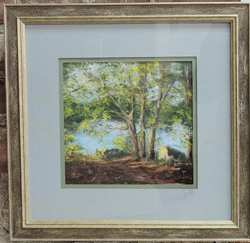 Pastel painting of trees