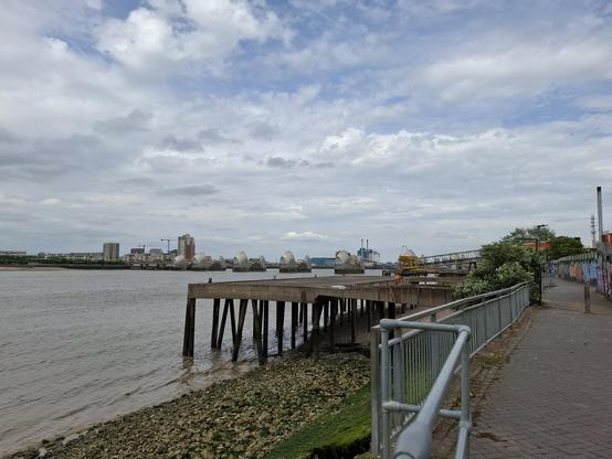 The river Thames with barrier ahead