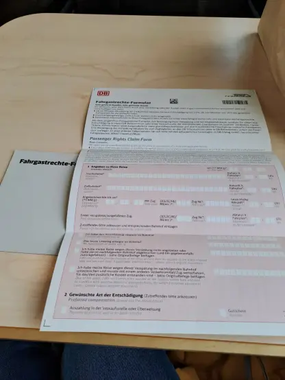 Photograph (colour): A form sheet on a wooden table