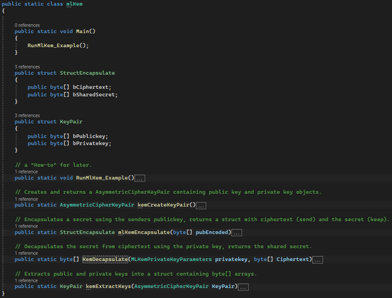 MLKEM with "howto" code shown clearly.