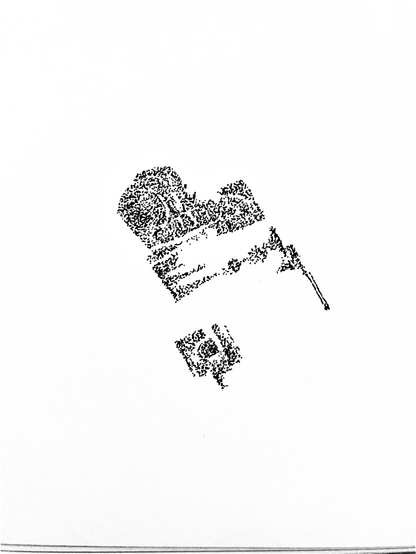 A minimalist pointillist abstract landscape drawn with a very fine point