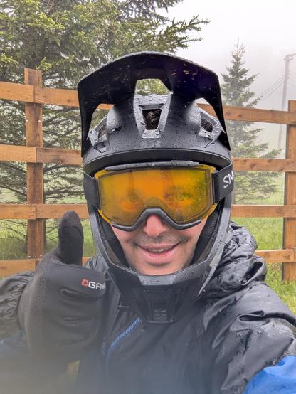 Mountain biker in the rain