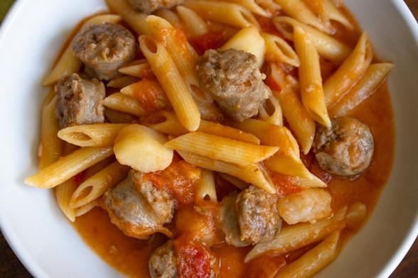penne with sausage and tomatoes