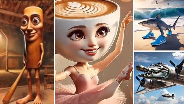 Tung Tung Tung Sahur, Ballerina Capuccuina, Tralalero Tralala i Bombardiro Crocodrilo, alguns dels personatges més coneguts de l'"italian brainrot" (Xarxes socials)
