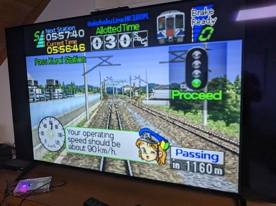 Densha de Go 64 auf einen LG B4 OLED Fernseher.