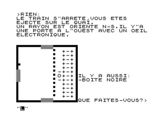 ZX81 screen from the game featuring ASCII map art