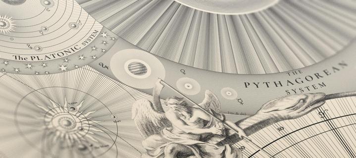 Closeup of antique poster