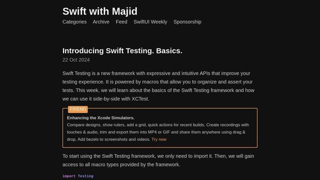 Introducing Swift Testing. Basics.