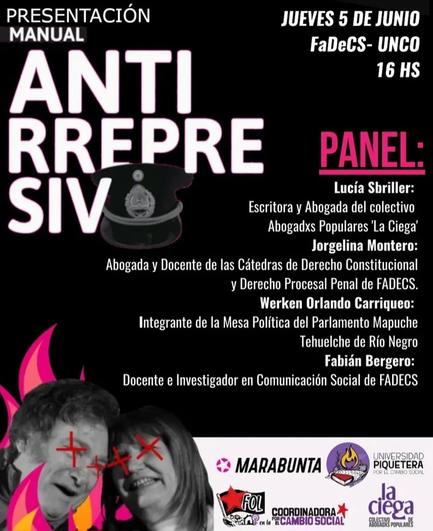 Presentación del Manual Anti-represivo.  Herramientas militantes desde la praxis jurídica