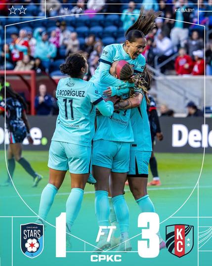 Final score graphic with a hype team celly photo. FT: 1-3
