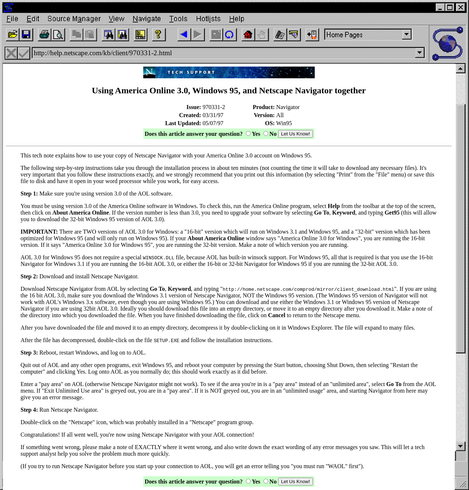 A screengrab of http://help.netscape.com/kb/client/970331-2.html from May 1997