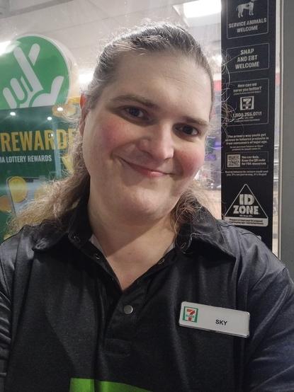 me at work, smiling