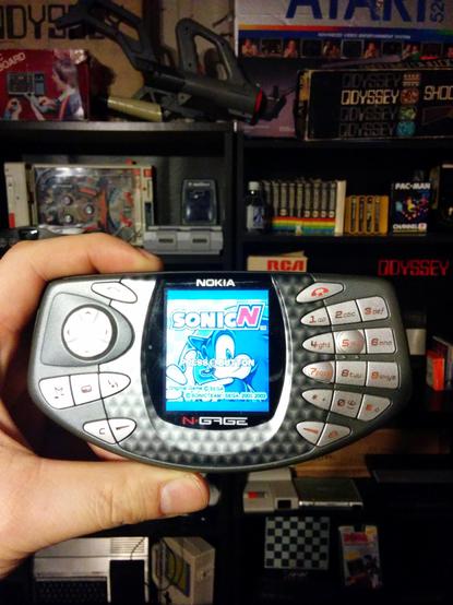 Sonic N on the N-Gage original "taco" model