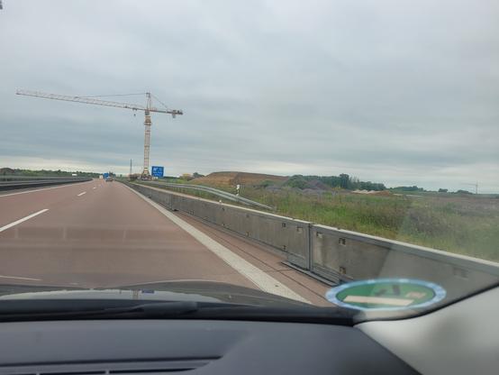 Turnoff to Motorway A143 under construction, no way near being ready to use