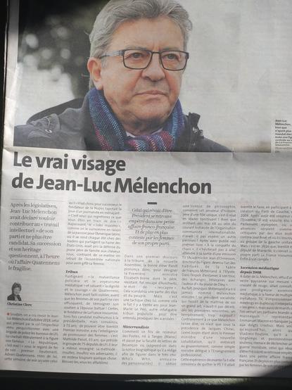 Le vrai visage de Jean-Luc Mélenchon - Article du télégramme du 25 septembre 2022 - par Christine Clerc