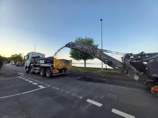 Road resurfacing in Swansea