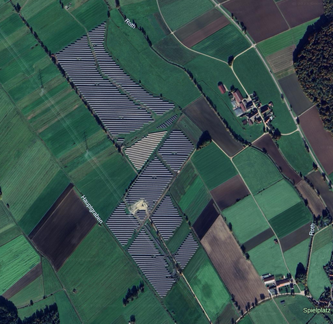 Satellite image of the solar park