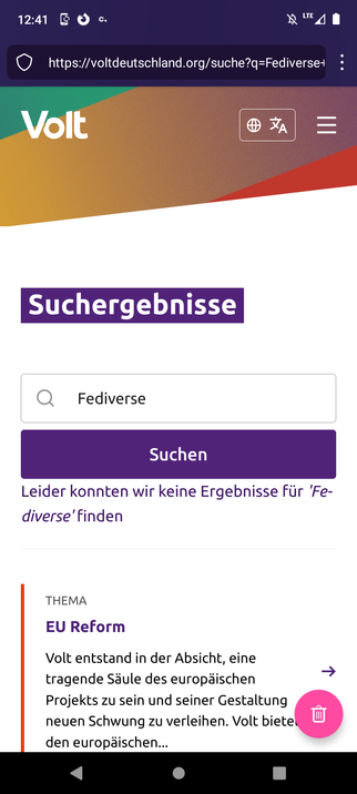 Suche nach Fediverse ergab keine Treffer