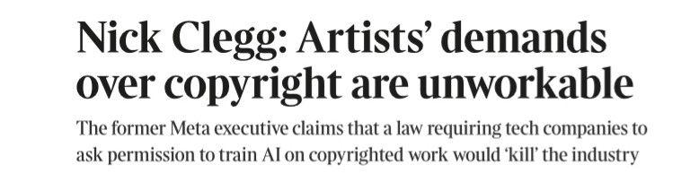 Nick Clegg: Artists' demands over copyright are unworkable