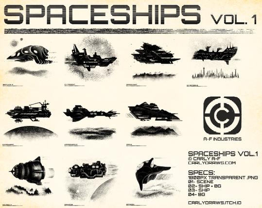 SPACESHIPS VOL 1 by Carly A-F
grotty scanline spaceships for human made ttrpgs