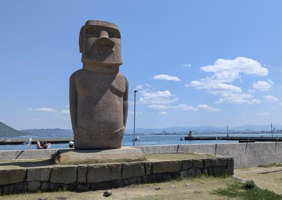 A Moai in Megijima port in Japan.