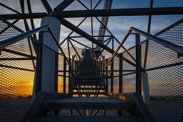 Stairs at the tetrahedron Bottrop.
Treppenstufen am Tetraeder is Bottrop.