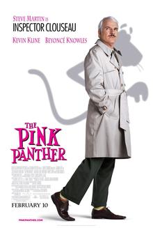 The image is a movie poster for "The Pink Panther." The background is white, and the central figure is a man wearing a light gray trench coat, dark green pants, and brown shoes. He has a mustache and is standing with his hands in his pockets, casting a shadow of a pink panther behind him. The title "The Pink Panther" is prominently displayed in pink and purple text at the bottom of the poster. Above the title, the names "Steve Martin as Inspector Clouseau," "Kevin Kline," and "Beyoncé Knowles" are listed in black text. The release date "February 10" is shown at the bottom, along with the website "pinkpanther.com." The overall design is simple, with a focus on the character and the title.

Provided by @altbot, generated privately and locally using Ovis2-8B

🌱 Energy used: 0.181 Wh