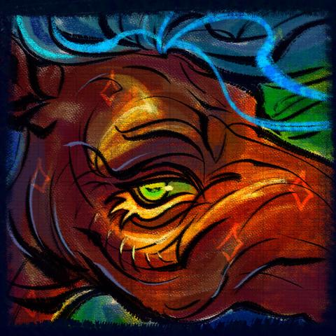 Same brush cover without the text. It's a close-up of a red horse's green eye.