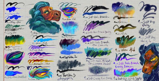 A brush page for Clip Studio Paint showcasing 27 brushes.