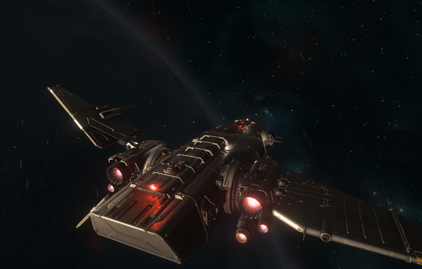 Star Citizen Screenshot: Eine Drake Corsair im Weltraum.