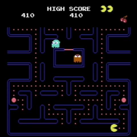 screen grab of the c64 version of pacman